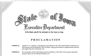 2012 Iowa Governor Branstad Proclamation Against Agenda 21
